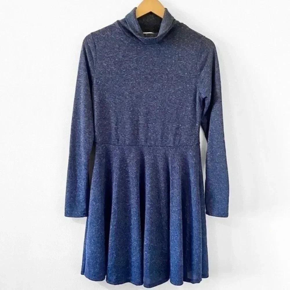 Rolla Coster Blue Long Sleeve Turtleneck Dress